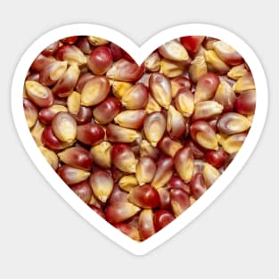 Red and Purple Popcorn Kernels Heart Photograph Sticker